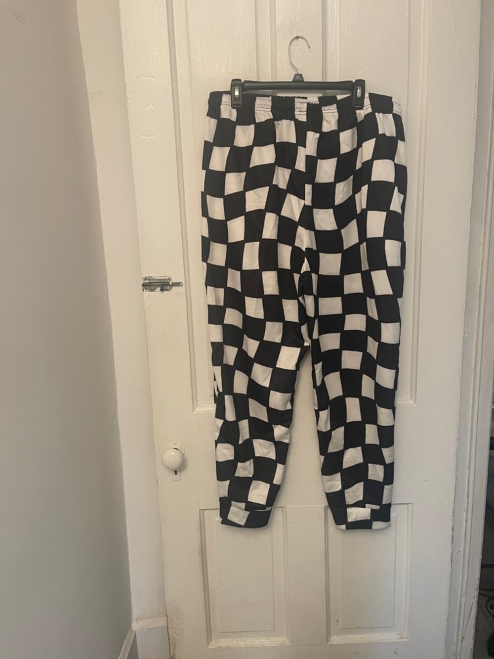 Black and White Checkerboard Jogger Pants - Picture 7 of 7
